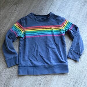 Primary Navy Sweatshirt with Rainbow Stripes